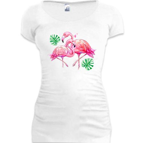 Туника с розовыми фламинго