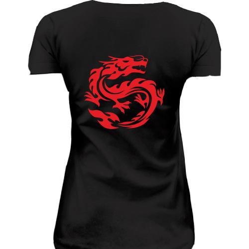 Подовжена футболка Червоний дракон