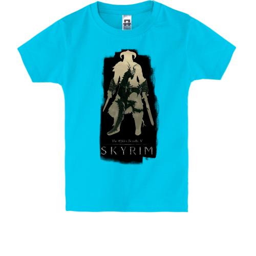 Детская футболка с постером Довакин с драконом - Skyrim