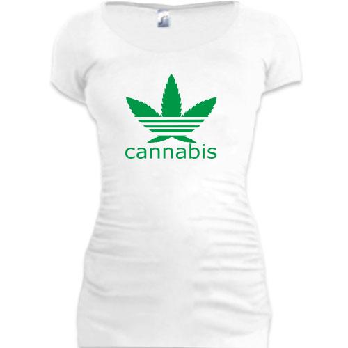 Женская удлиненная футболка Cannabis