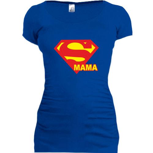 Женская удлиненная футболка Супер мама!