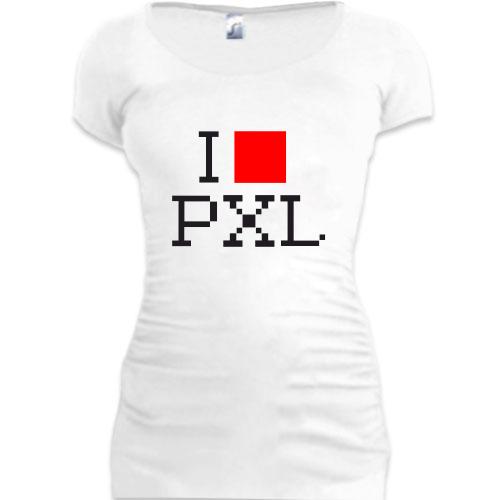 Женская удлиненная футболка I pixel