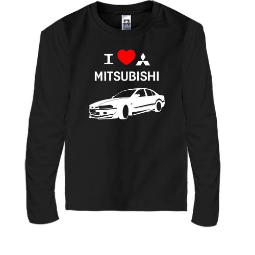 Детский лонгслив I love mitsubishi