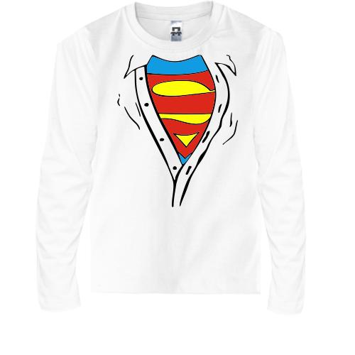 Детский лонгслив с расстегнутой рубашкой Superman