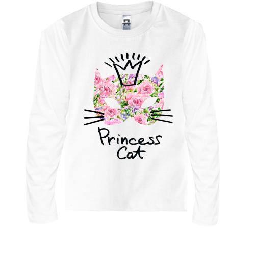 Дитячий лонгслів Princess cat (з квітів)