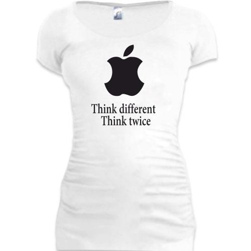 Женская удлиненная футболка Apple - Think twice