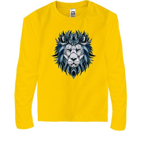 Детская футболка с длинным рукавом с дизайнерским львом (1)