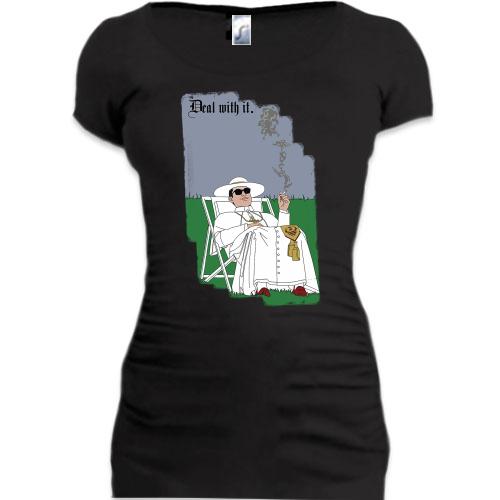 Подовжена футболка Deal with it - Young Pope