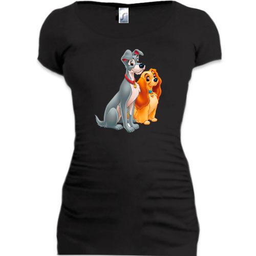 Подовжена футболка з собаками Леді і бродяга
