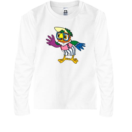 Детская футболка с длинным рукавом с попугаем Кешей