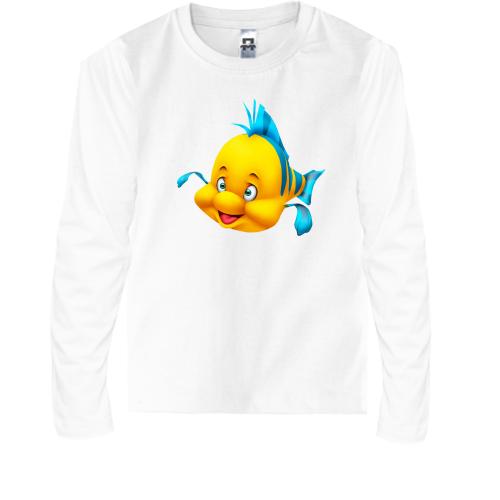 Детская футболка с длинным рукавом с рыбкой Флаундером