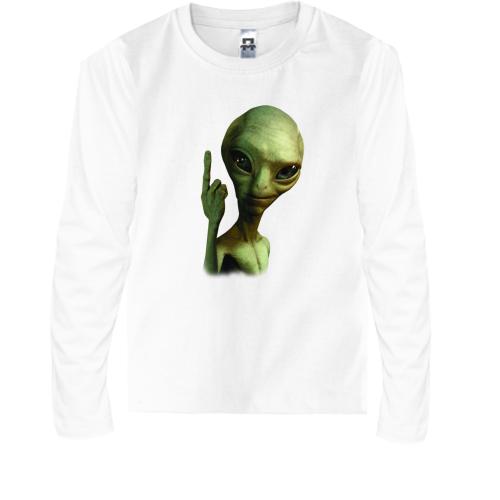 Детская футболка с длинным рукавом с пришельцем Полом