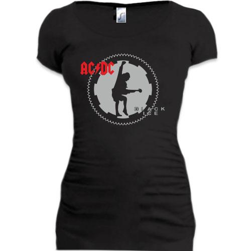Женская удлиненная футболка AC/DC Black Ice