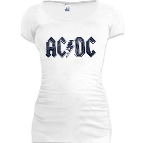 Женская удлиненная футболка AC/DC blue