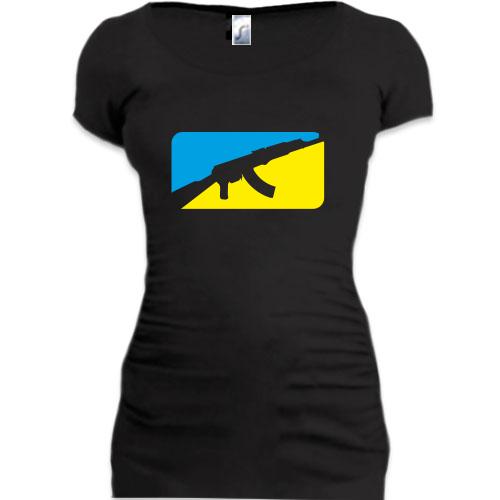 Женская удлиненная футболка Ukrainian fighter