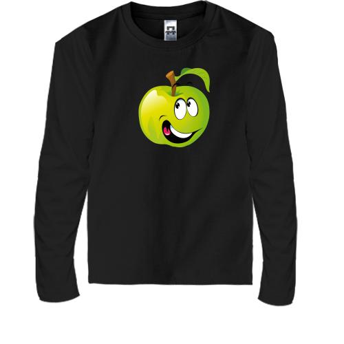 Детская футболка с длинным рукавом с улыбающимся яблоком