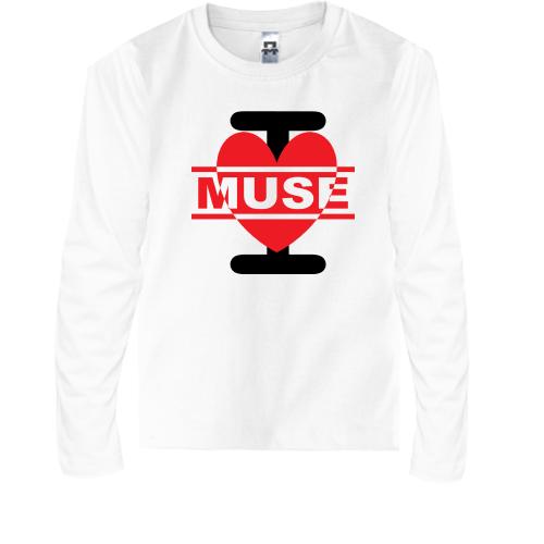 Детская футболка с длинным рукавом I love Muse