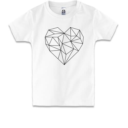 Детская футболка с полигональным сердцем