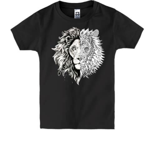 Детская футболка с узорчатым львом