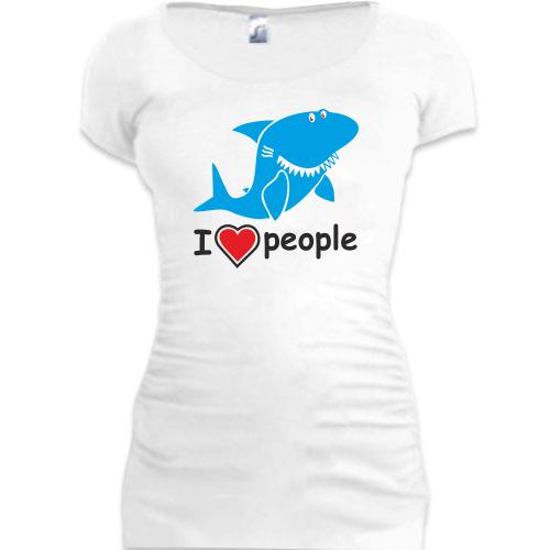 Подовжена футболка з акулою 