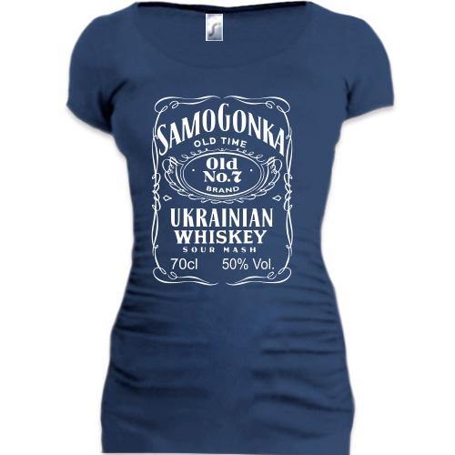 Женская удлиненная футболка Samogonka - ukrainian whiskey