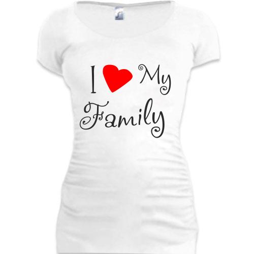 Женская удлиненная футболка I Love My Family