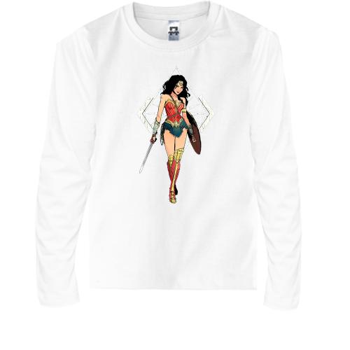 Детская футболка с длинным рукавом с Чудо-Женщиной (Wonder Woman
