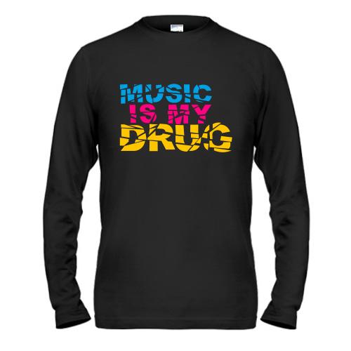 Чоловічий лонгслів Music is my drug