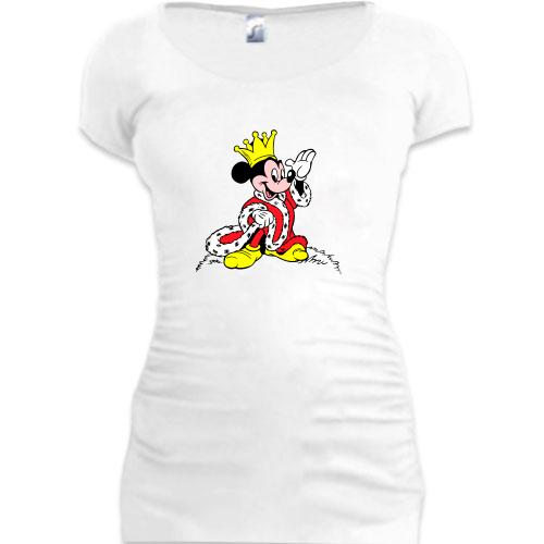 Женская удлиненная футболка Мики Маус король