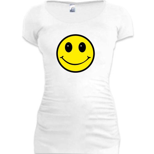 Женская удлиненная футболка Смайл - улыбка