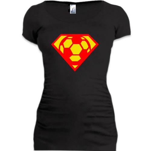 Женская удлиненная футболка Супер-мяч