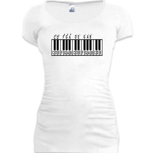 Подовжена футболка із клавішами і акордами
