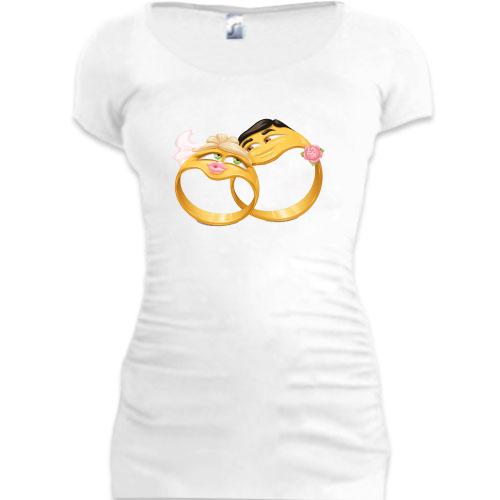 Женская удлиненная футболка Обрученные!
