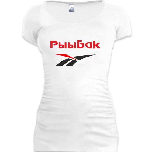 Женская удлиненная футболка РыыбБаk