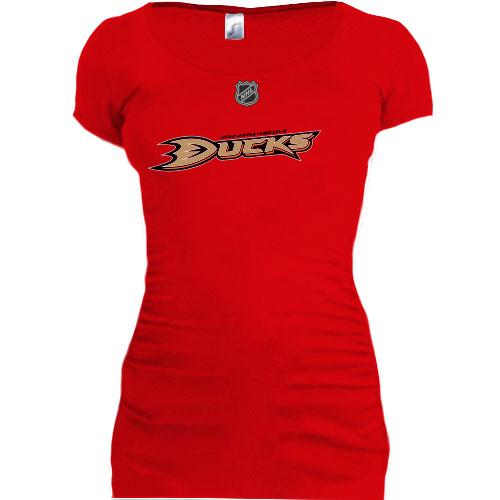 Женская удлиненная футболка Anaheim Ducks (2)