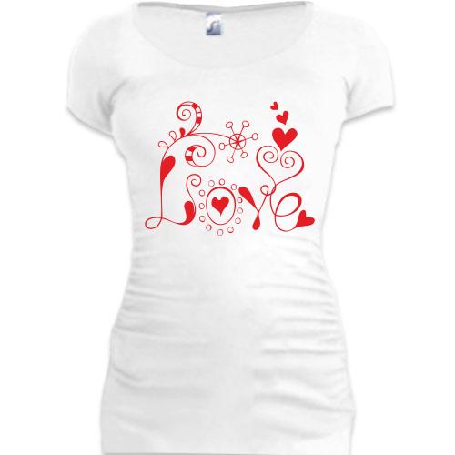 Женская удлиненная футболка Love