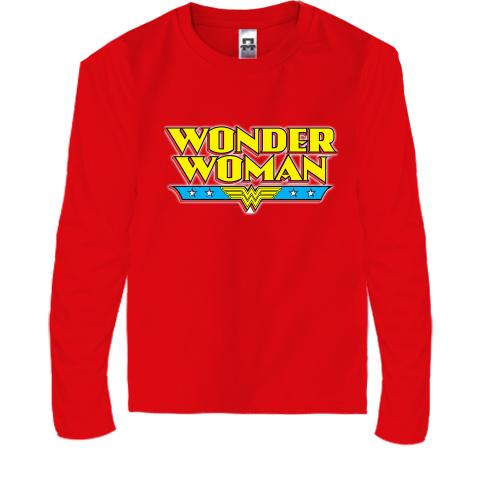 Детская футболка с длинным рукавом с надписью Wonder Woman