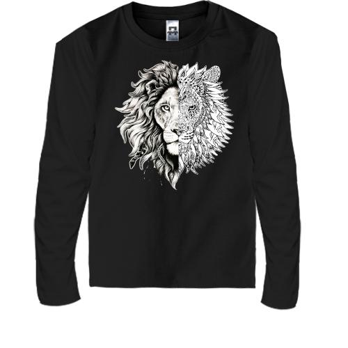 Детская футболка с длинным рукавом с узорчатым львом
