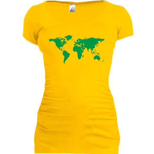 Подовжена футболка Шелдона з мапою світу