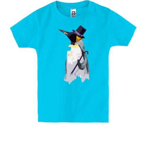 Детская футболка с пингвином джентльменом