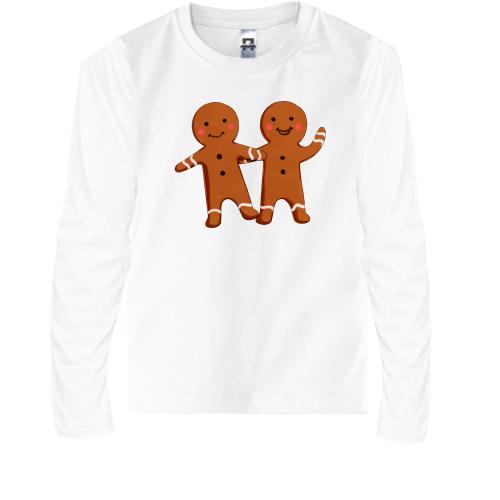 Детская футболка с длинным рукавом с пряничными человечками