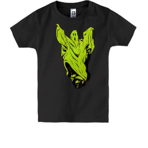 Детская футболка с зеленым призраком