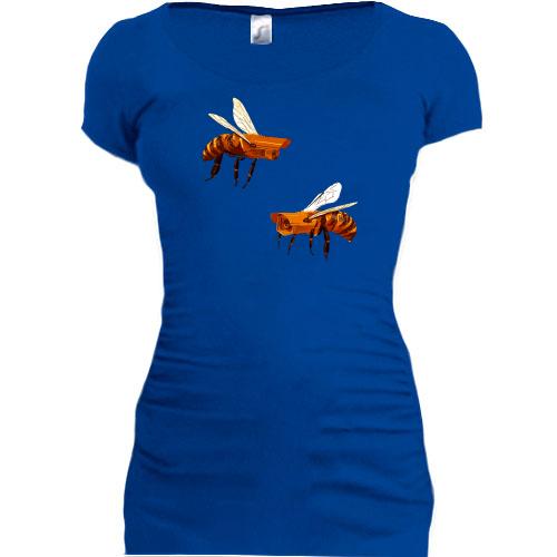 Подовжена футболка з бджолами камерами