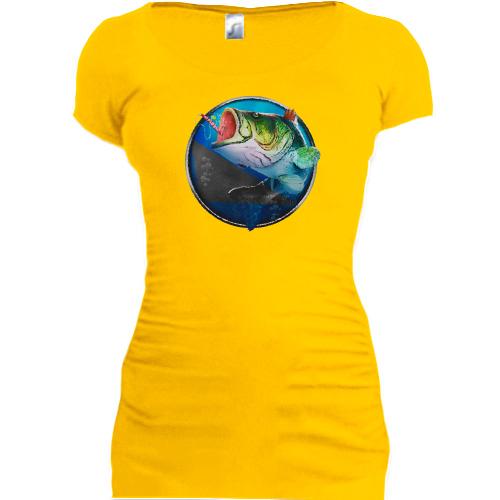 Подовжена футболка з рибою на гачку