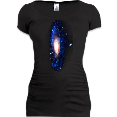 Подовжена футболка із зірковою галактикою