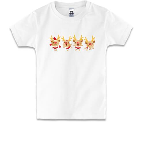 Дитяча футболка з чотирма оленятами