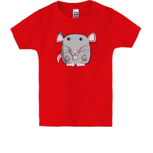 Детская футболка с забавной крысой