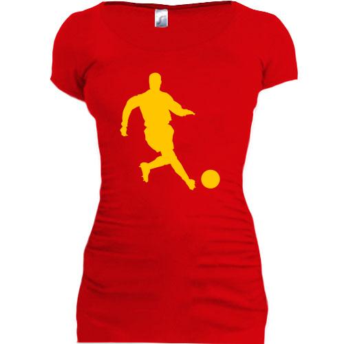 Женская удлиненная футболка Футболист