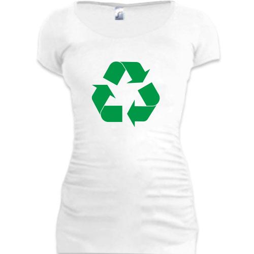 Женская удлиненная футболка Recycle