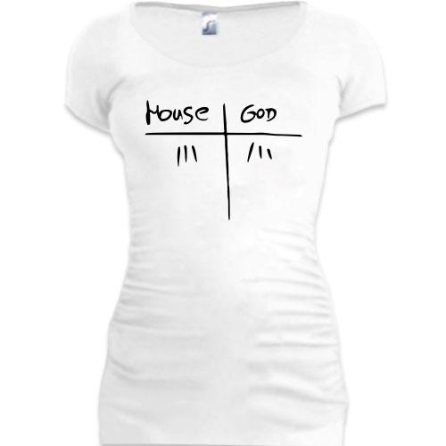 Женская удлиненная футболка House VS God